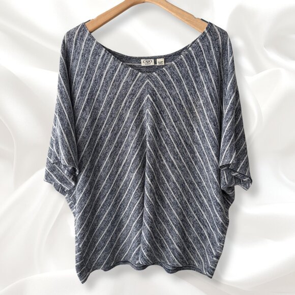 Cato Woman | Blue Striped Semi-Sheer Doman Top | Plus Size 26/28W - Picture 1 of 4